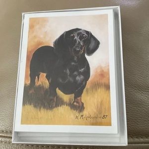 2/$5 Black Dachshund Note Cards-Boxed